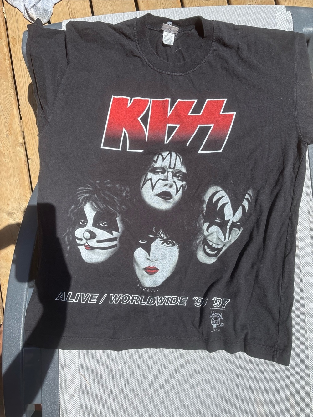 1996 VINTAGE anvil Black KISS Short Sleeve Tee